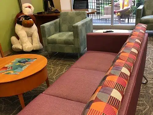 The family living room at the Ronald McDonald House of Temple